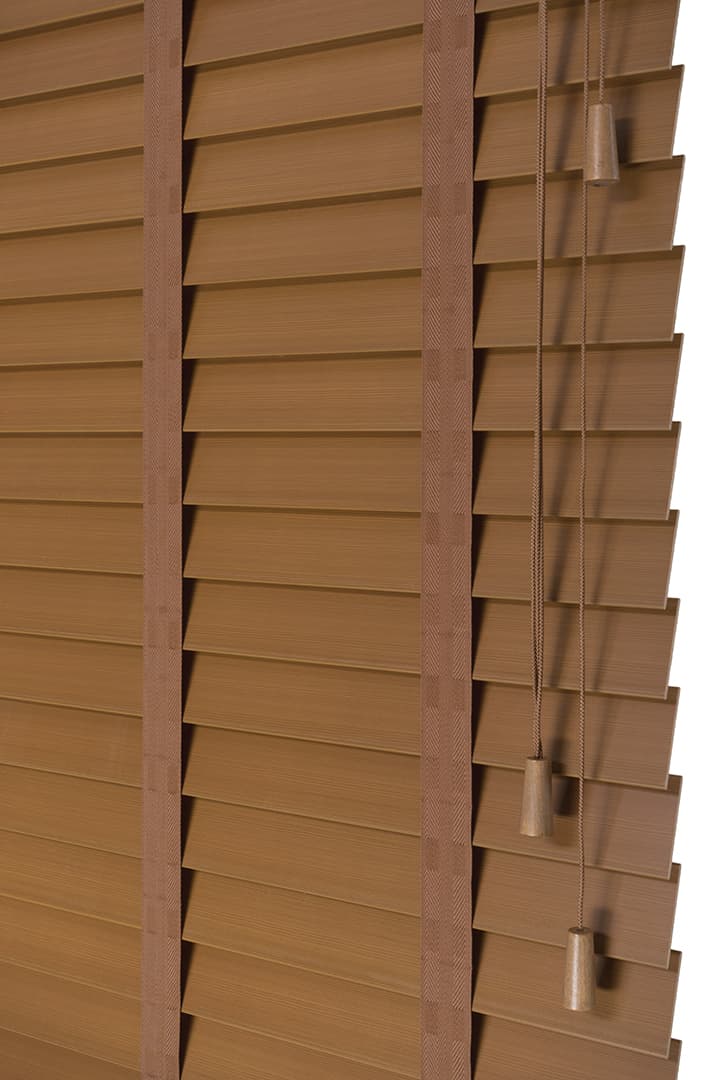PVC Jaloezieën Faux Wood 65mm Cedro
